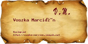 Voszka Marcián névjegykártya